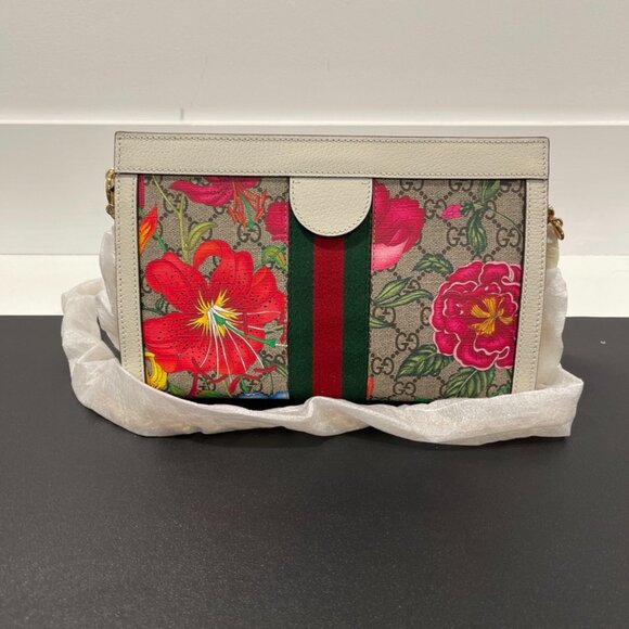 Gucci Ophidia Chain Shoulder Bag Flora GG Coated Canvas Small (160878) - Picture 5 of 8